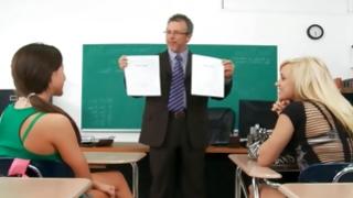 Horny teacher wishes fuck babes for good marks